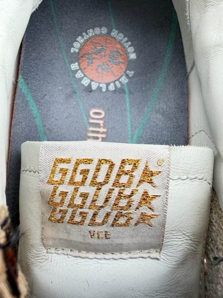 GOLDEN GOOSE WMNS Size 38 White & Brown Animal Print Sneakers