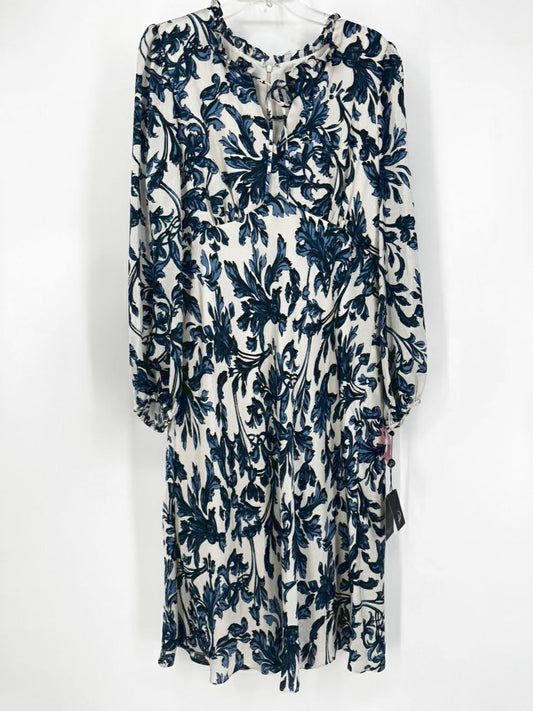 ADRIANNA PAPELL Size 12 Navy Floral Print Dress NWT