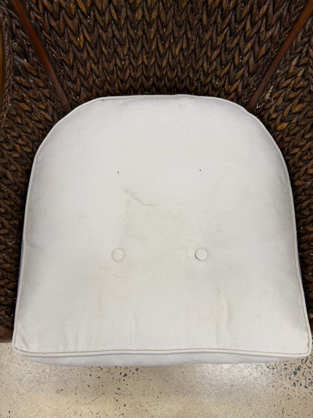 Brown Rattan Woven Outdoor Chair w/ Cushion