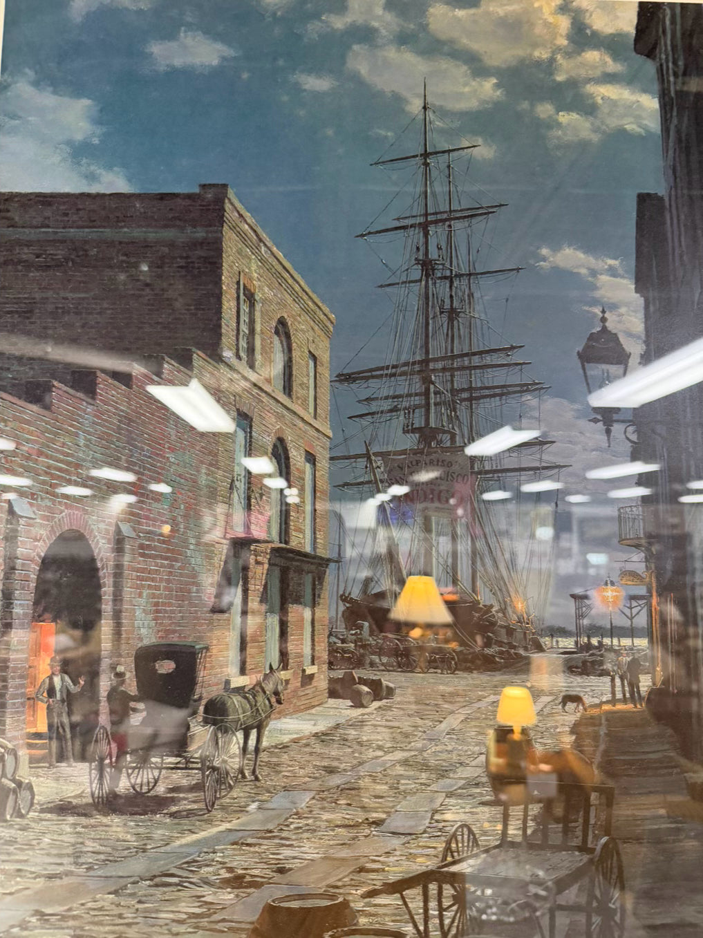 JOHN STOBART Charleston Print In Gold Frame