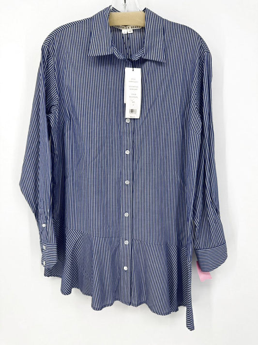 VERONICA BEARD Size 4 Blue Stripe Asymmetrical Dress NWT