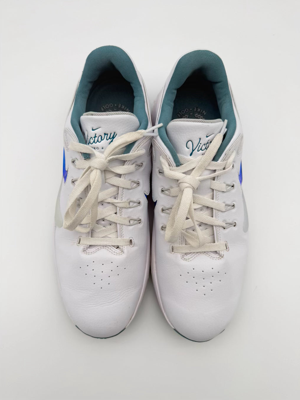 NIKE Victory Pro 4 MENS Size 12 White & Teal Golf Shoes