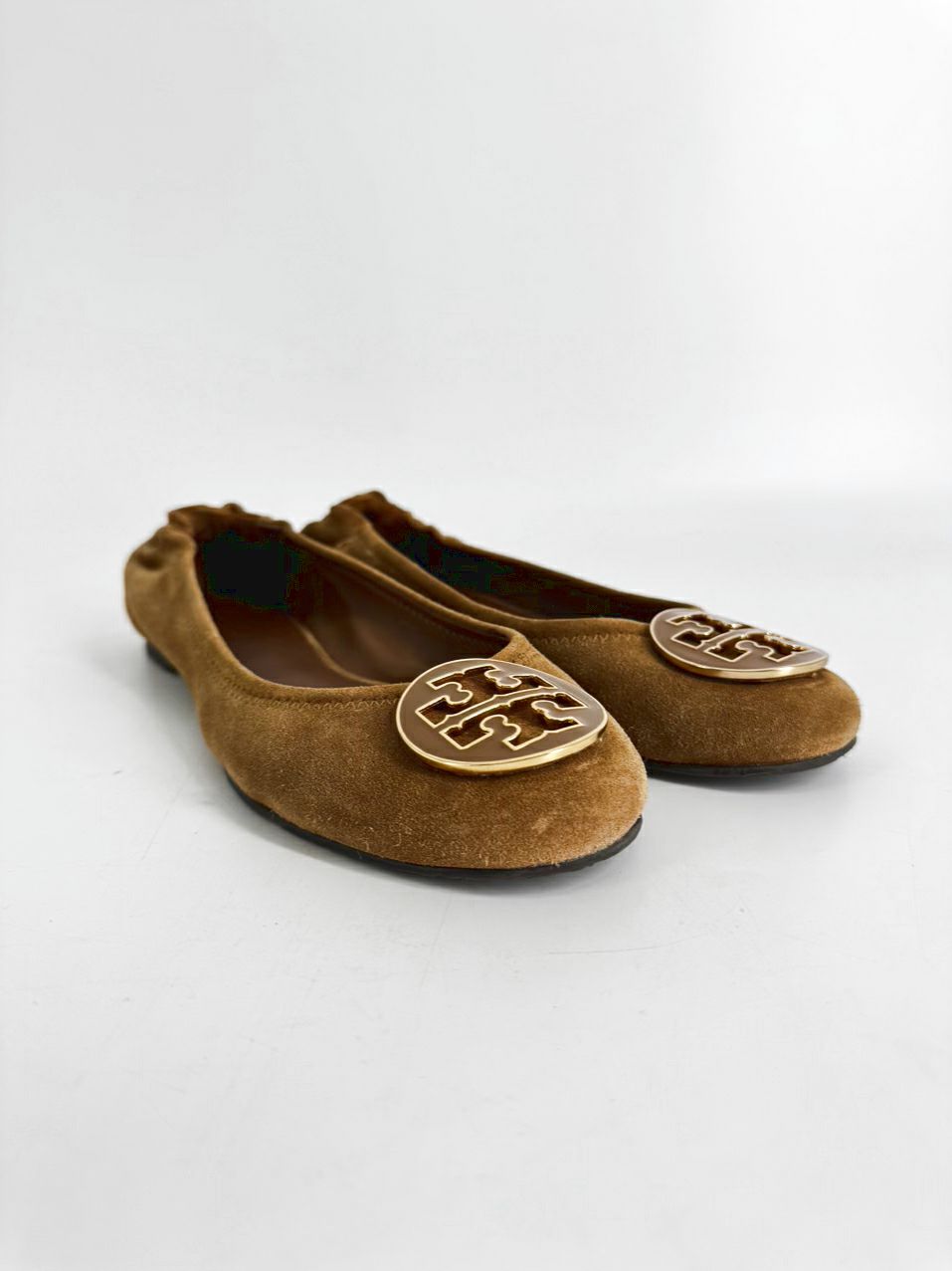 TORY BURCH Size 8 Chestnut Suede Flats