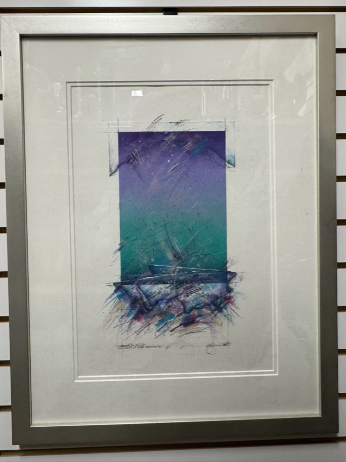 WILLIAM GEORGE "A Subtle Shift" Mixed Media in Silver Frame