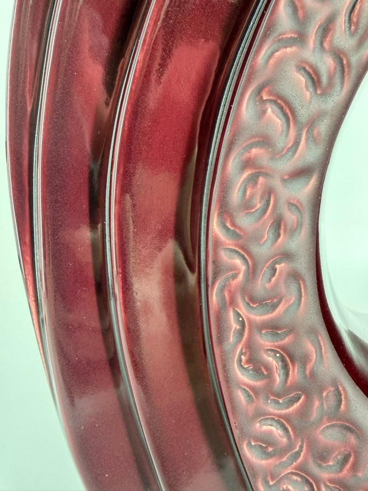 VINTAGE Purple Ceramic Lamp w/ Shade