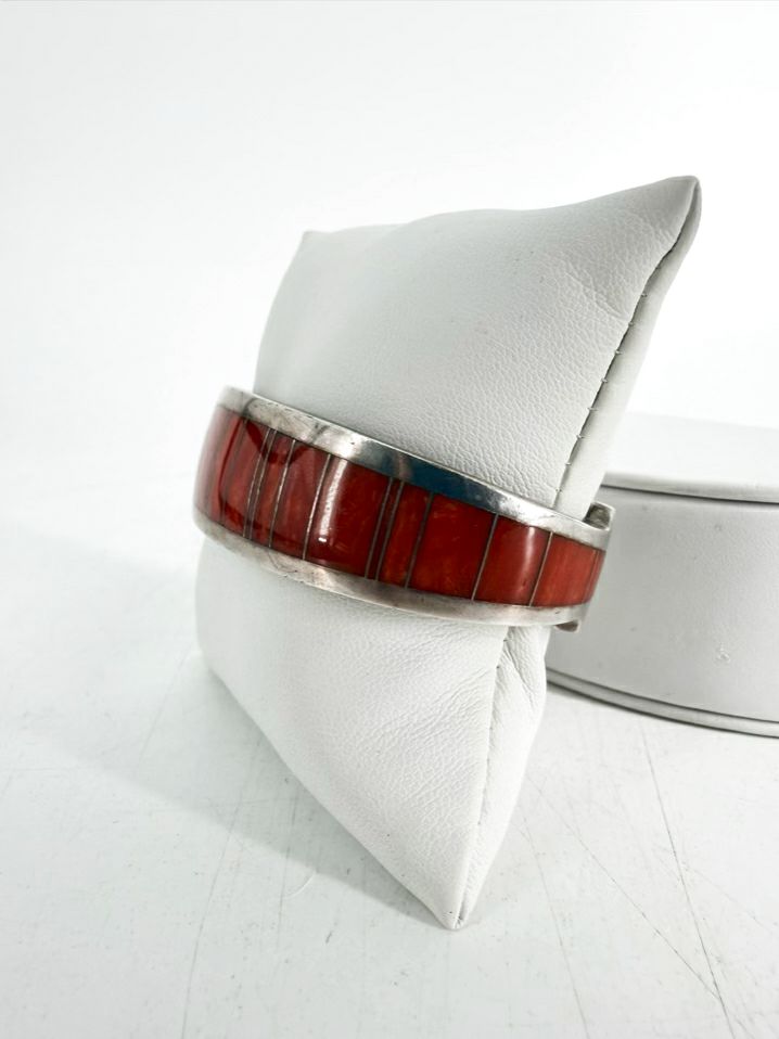 RAY TRACY STERLING SILVER Orange Spiny Oyster Shell Cuff