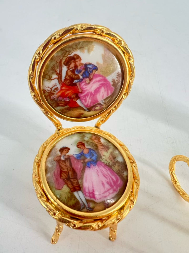 LIMOGES Muti Colored Miniature Doll Furniture Set of 4