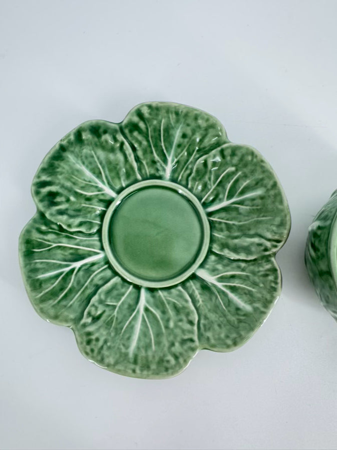 BORDALLO PINHEIRO Green Cabbage Leaf Set of 4 Cups & Saucers