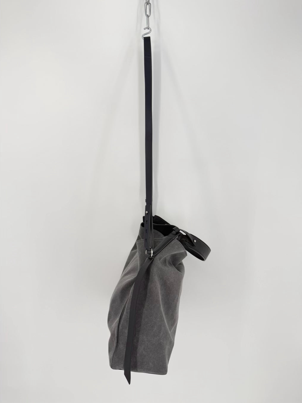 ALLSAINTS Gray Leather Tote Bag