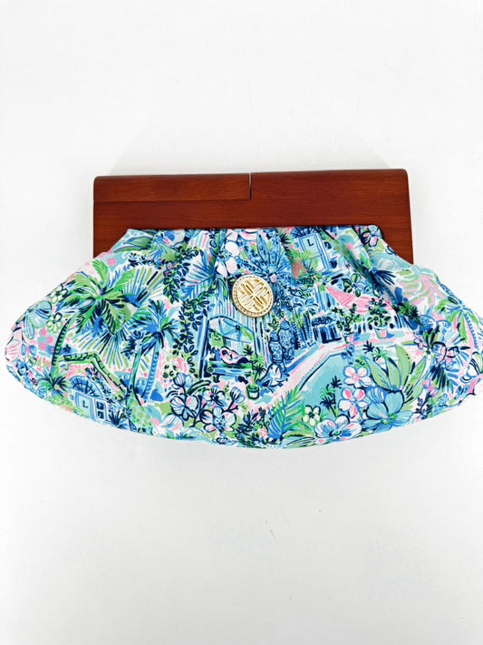 LILLY PULITZER Blue & Green Tropical Clutch Bag