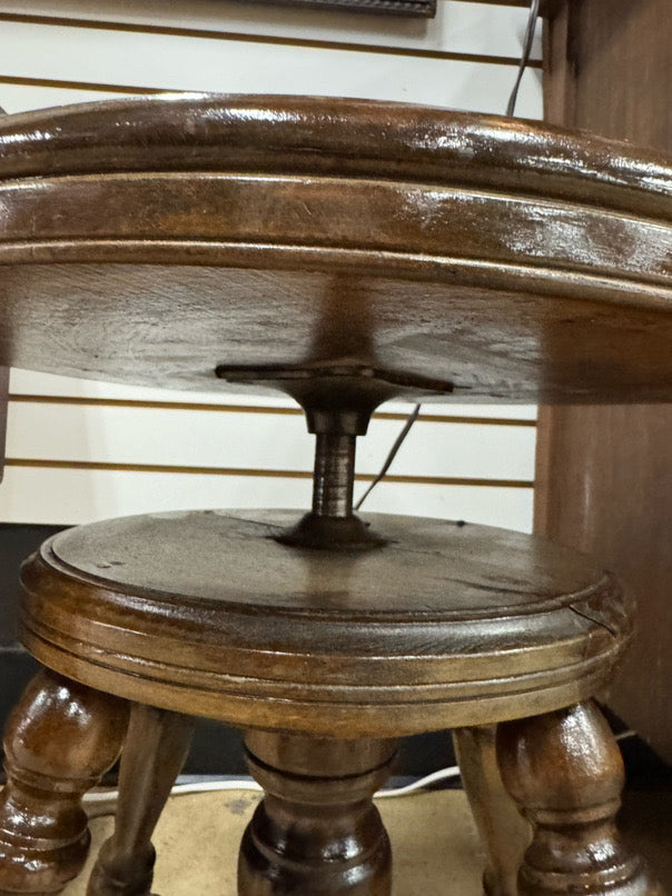 Wood Round Ball & Claw Feet Piano Stool
