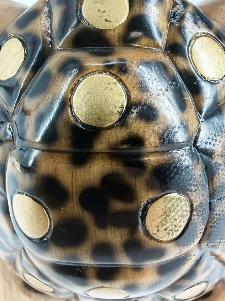 TIMMY WOODS Handmade Brown Wood Turtle Evening Bag