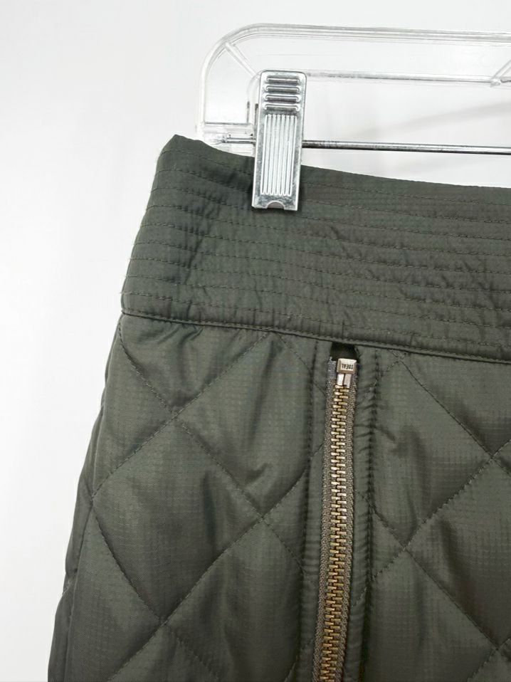 MARIE OLIVER Jette Wmn's Size S Army Green Quilted Zipper Detail Skirt