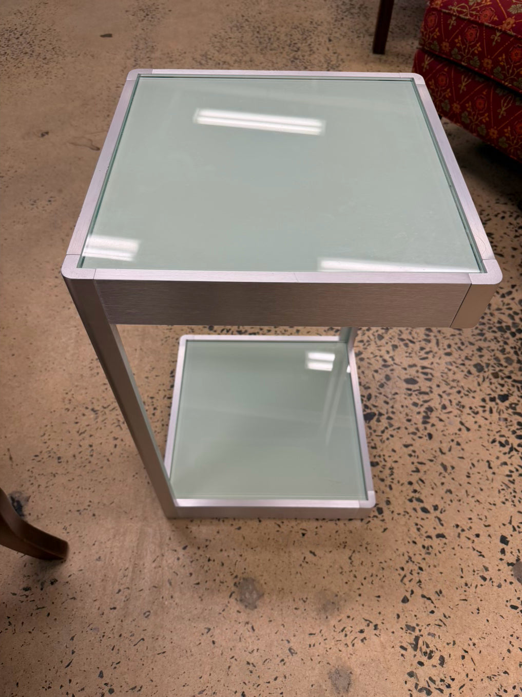 Metal & Glass End Table