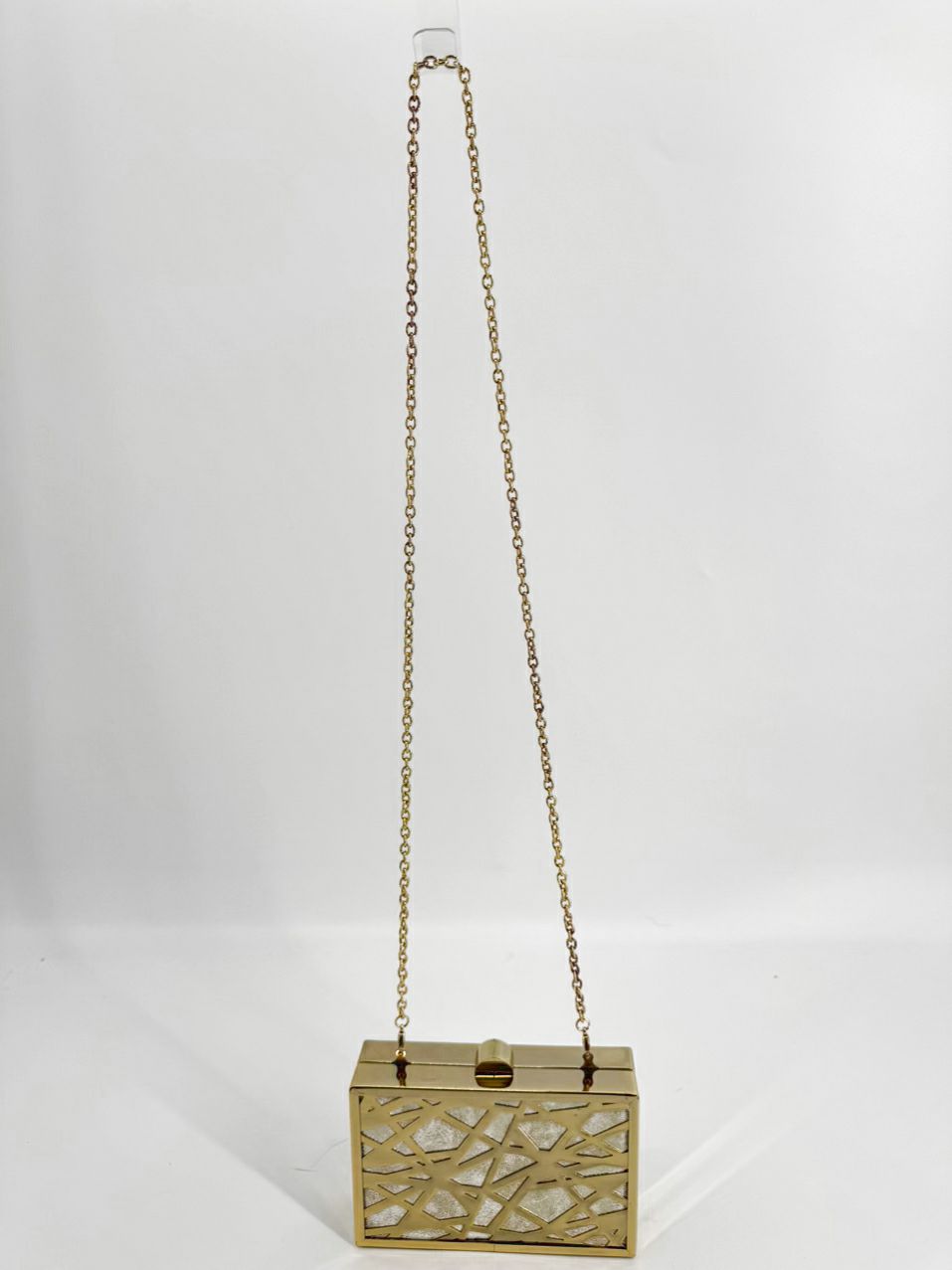 SONDRA ROBERTS Metal Gold Tone Abstract Evening Bag