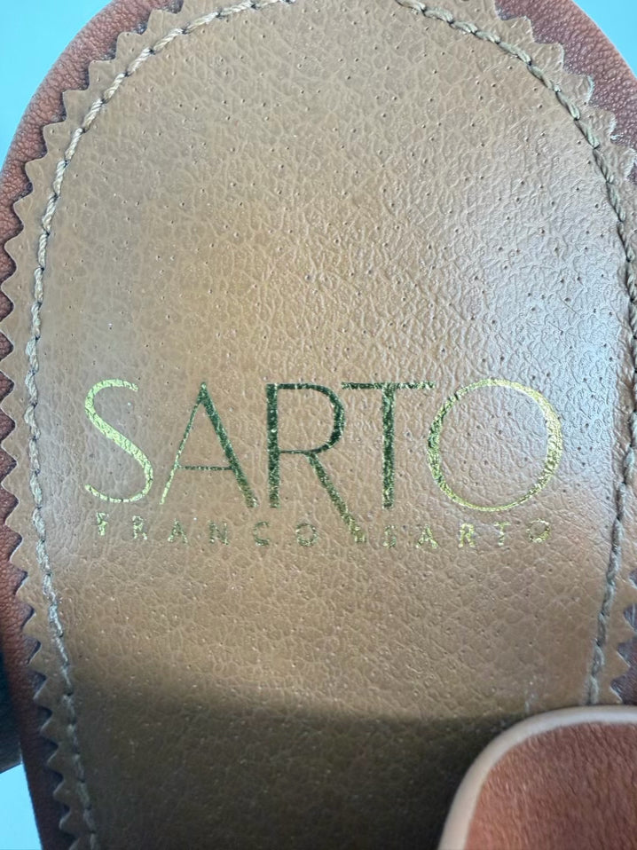 SARTO Size 8.5 Cognac Leather Heels
