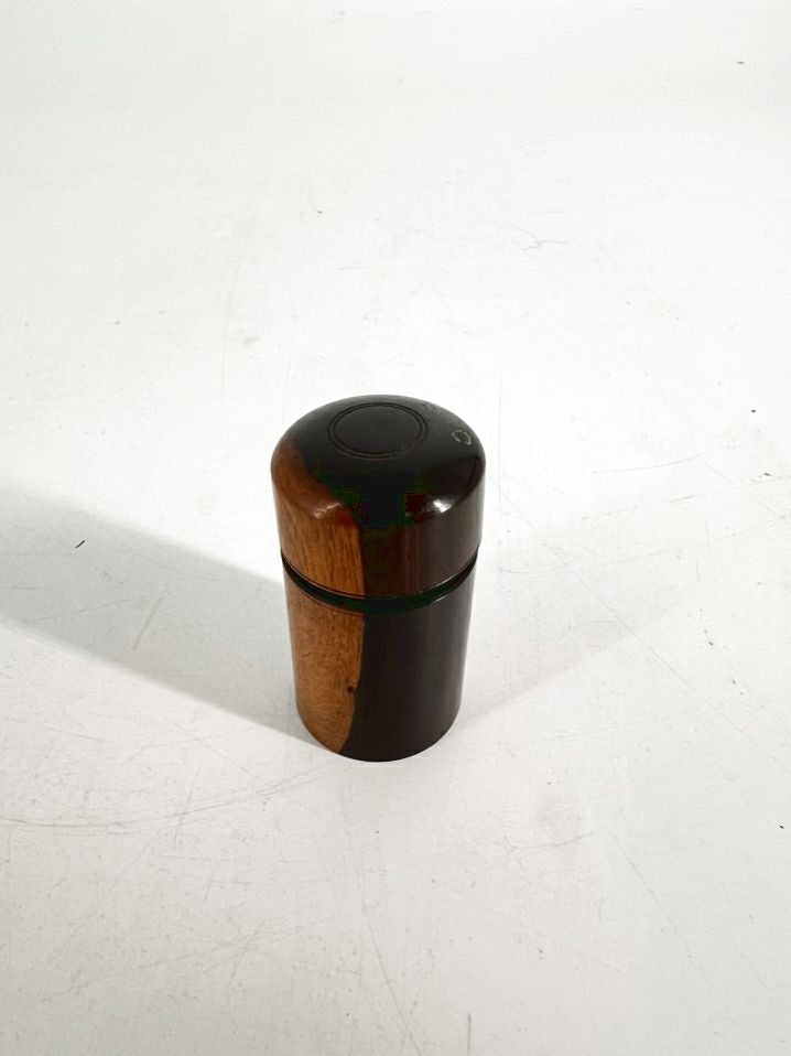 ANTIQUE Brown Wood Victorian Rosewood Ink Well