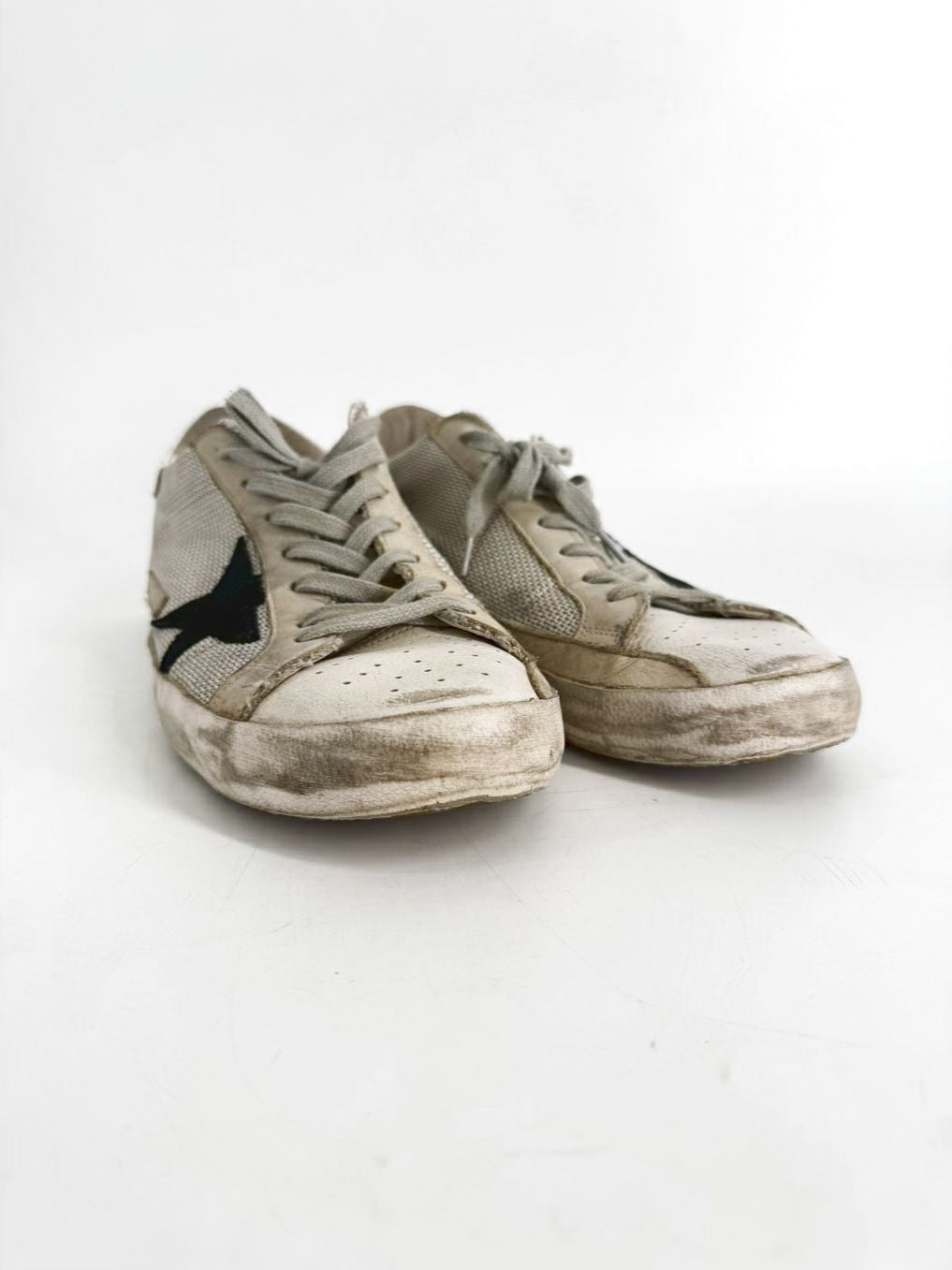 GOLDEN GOOSE Size 46 Gray Leather Sneakers