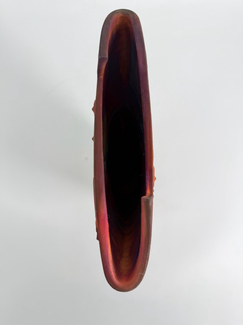 SIGNED RAKU Purple & Gold Pottery Vase