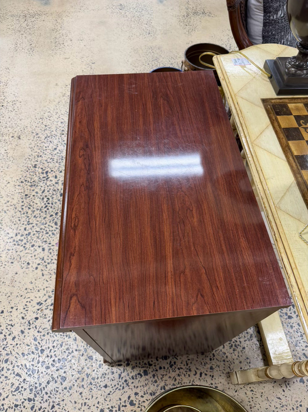 Dark Brown Wood 3 Drawer Chest