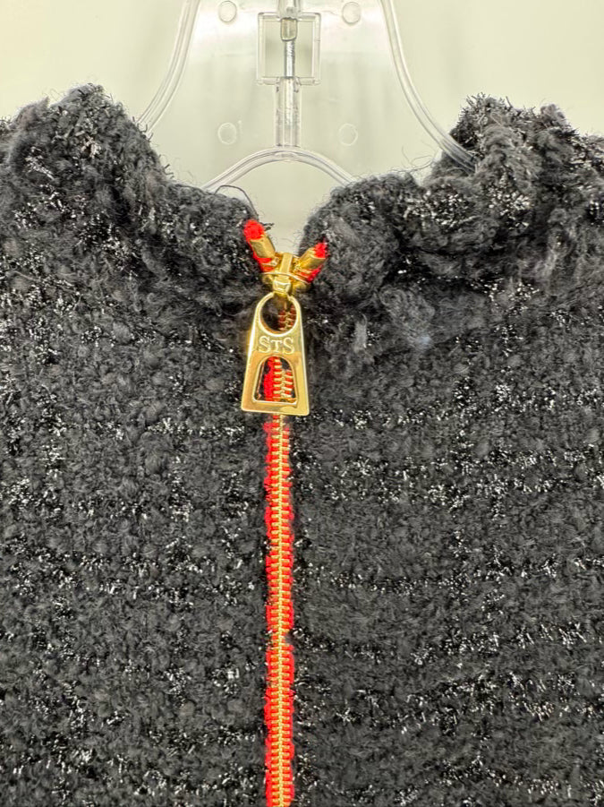 SAIL TO SABLE Size 10 Black Sparkle Tweed Sleeveless Dress NWT