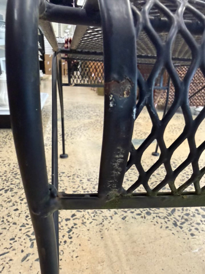 VINTAGE Black Wrought Iron Outdoor Coffee Table