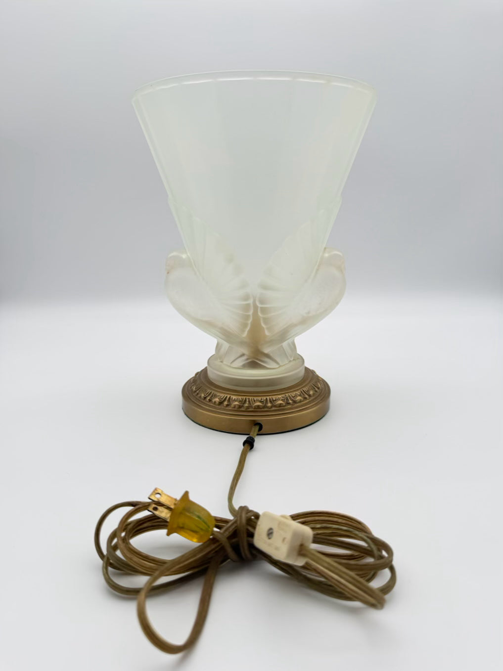 Frosted Glass Torchiere Dove Lamp
