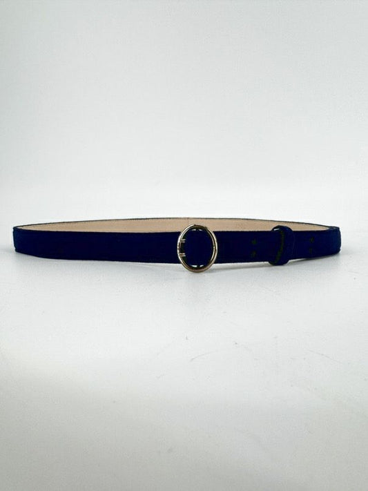 PRADA Size 32 Cobalt Suede Belt