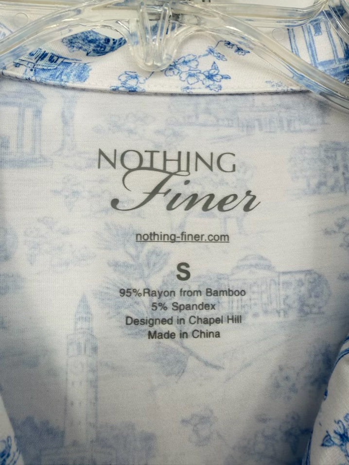 NOTHING FINER UNC - Tar Heels Wmn's Size S White & Blue Print Pajama Set NWT