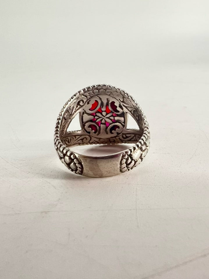 Sterling Silver Purple Stone Sarda Bali Ring