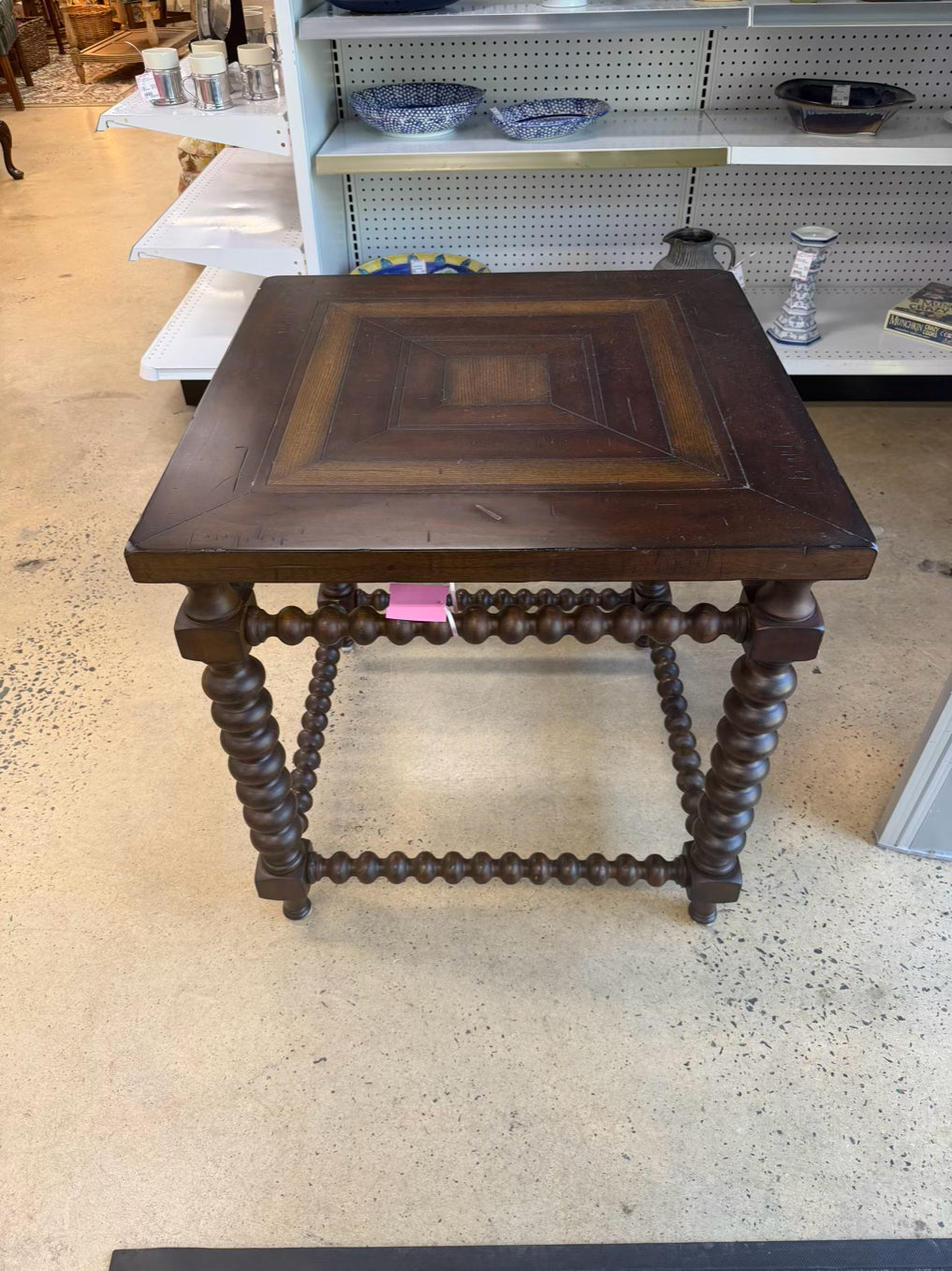 Jacobean Wood Occasional Table w/ Bobbin Style Legs