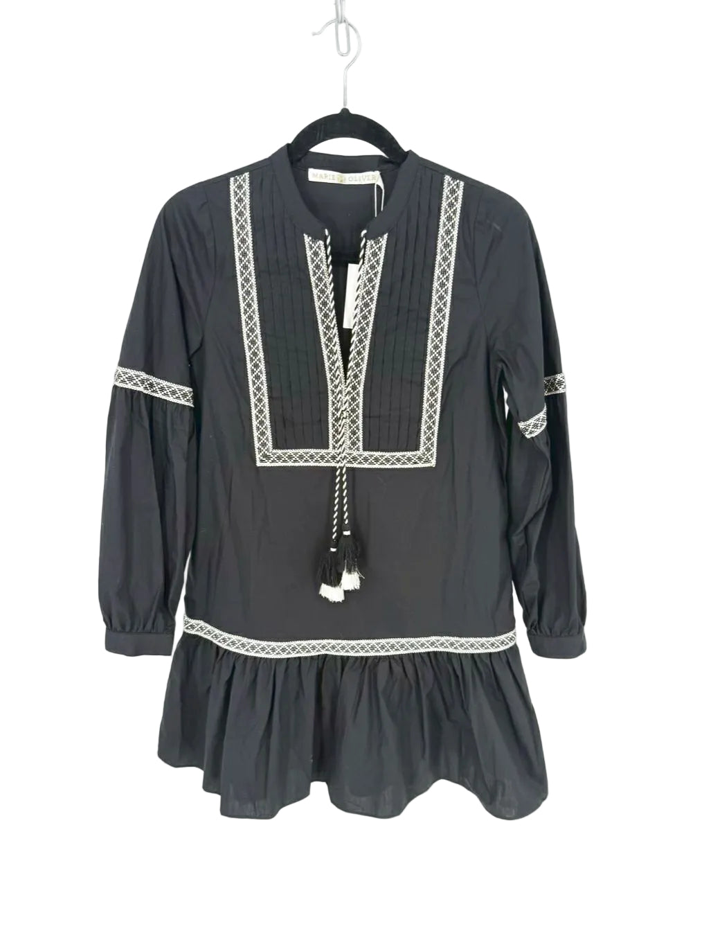 MARIE OLIVER Mimi Wmn's Size XXS Black Tassel Dress NWT