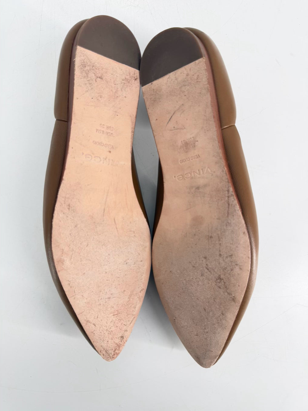 VINCE Size 8.5 Chestnut Leather Mules
