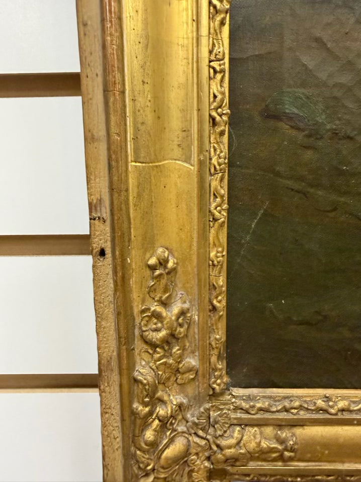 Trumeau Mirror w/ Country Oil Panting Scene