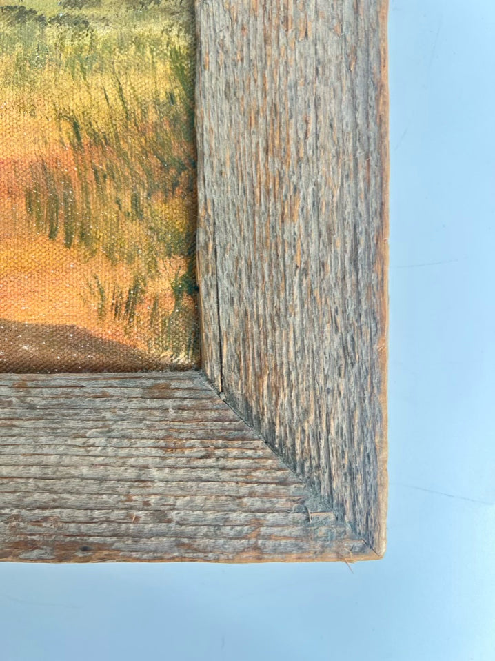 Barn Painting In Rustic Wood Frame