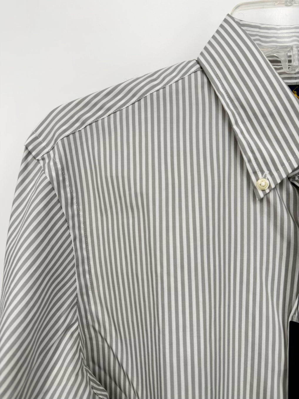 POLO RALPH LAUREN Size M Gray Stripe Long Sleeve Shirt NWT
