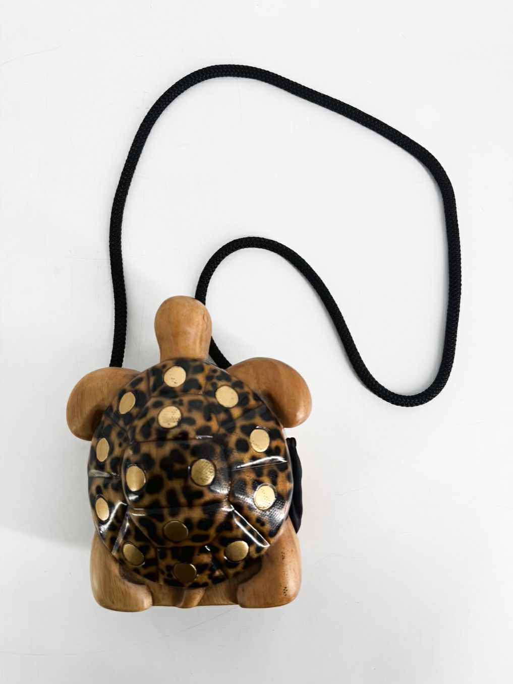 TIMMY WOODS Handmade Brown Wood Turtle Evening Bag