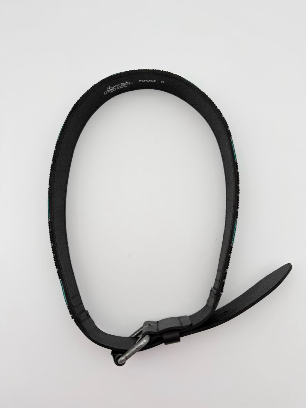 SAMBBOHO Black & Teal Small Beaded Belt
