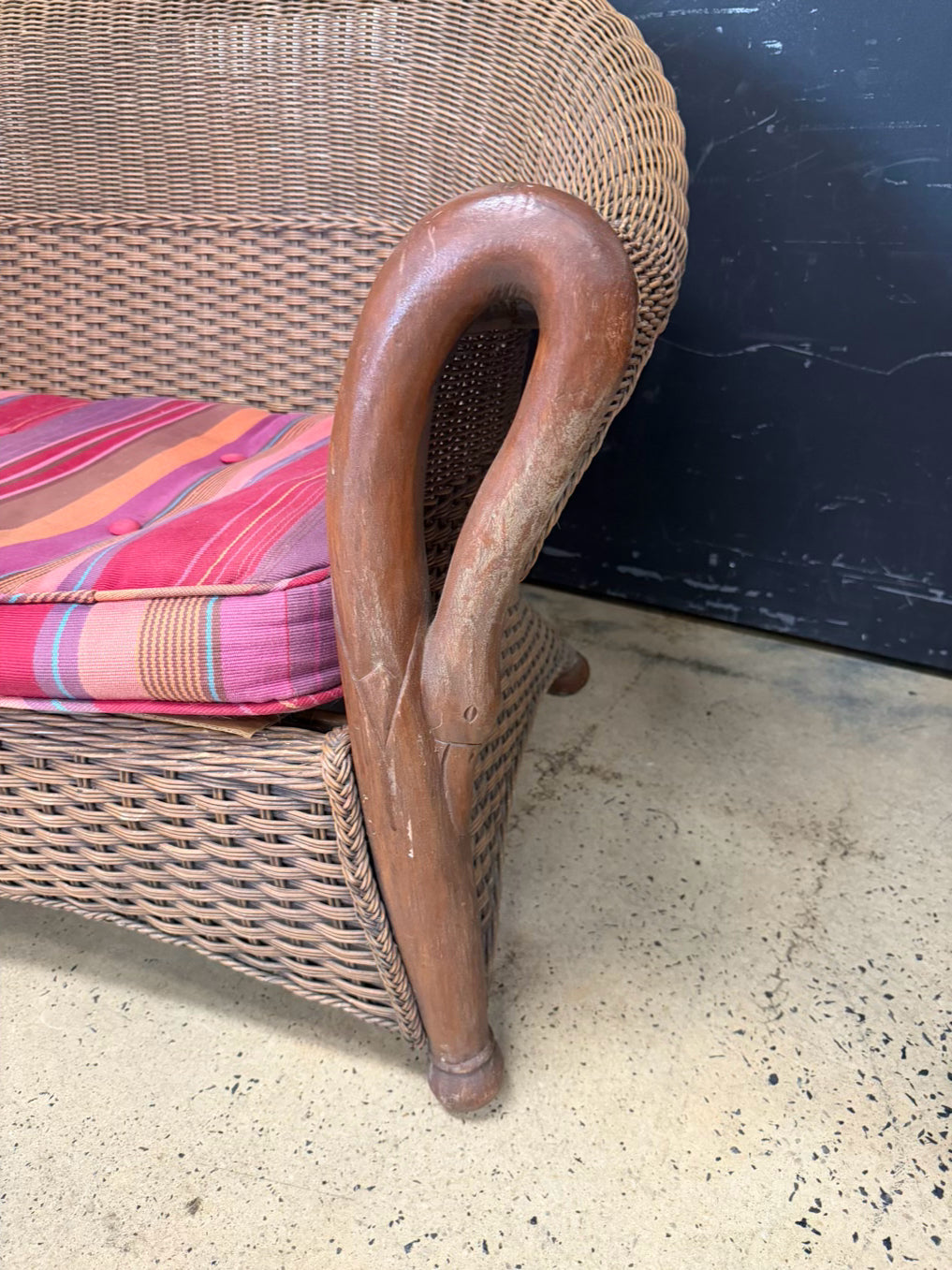 VINTAGE Natural Wicker Outdoor Patio Set w/ Cushions