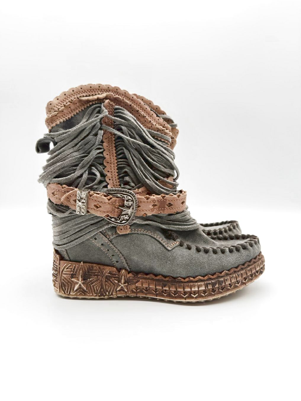 EL VAQUERO WMNS Size 36 Gray Tassel Booties