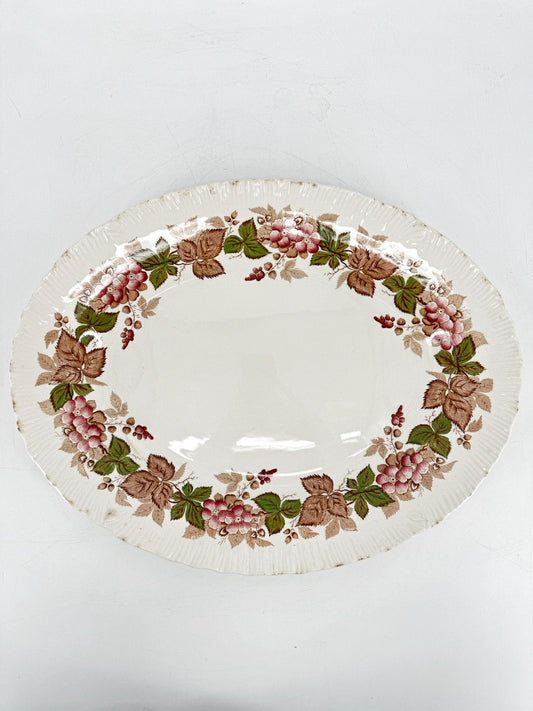 WEDGWOOD Pink & Green Porcelain Wildbriar Platter