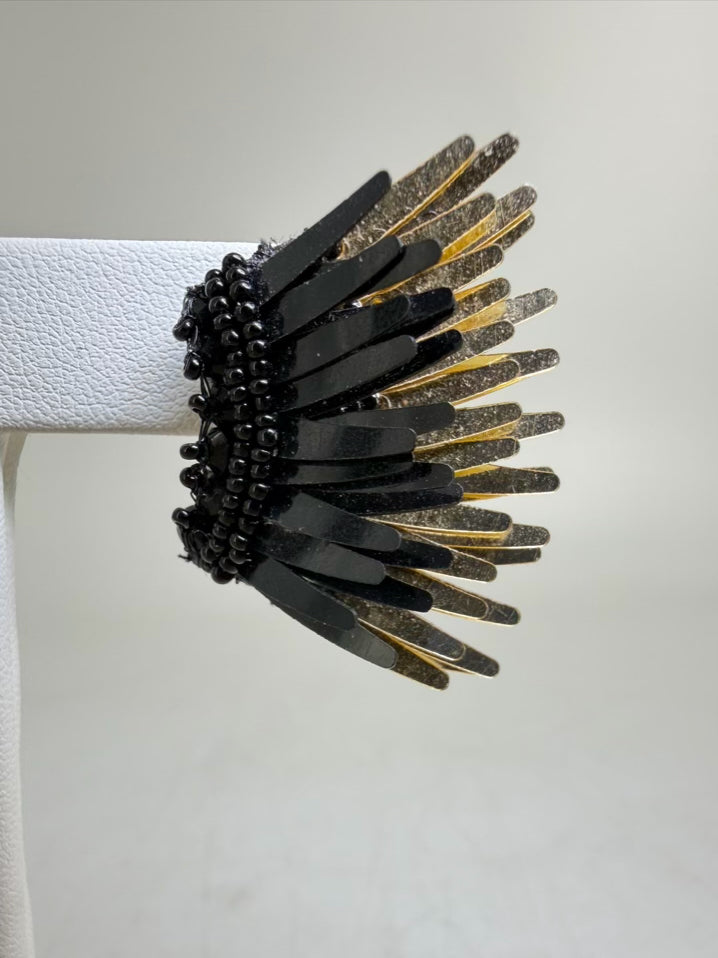 MIGNONNE GAVIGAN Black&Gold Wing STUD Earrings