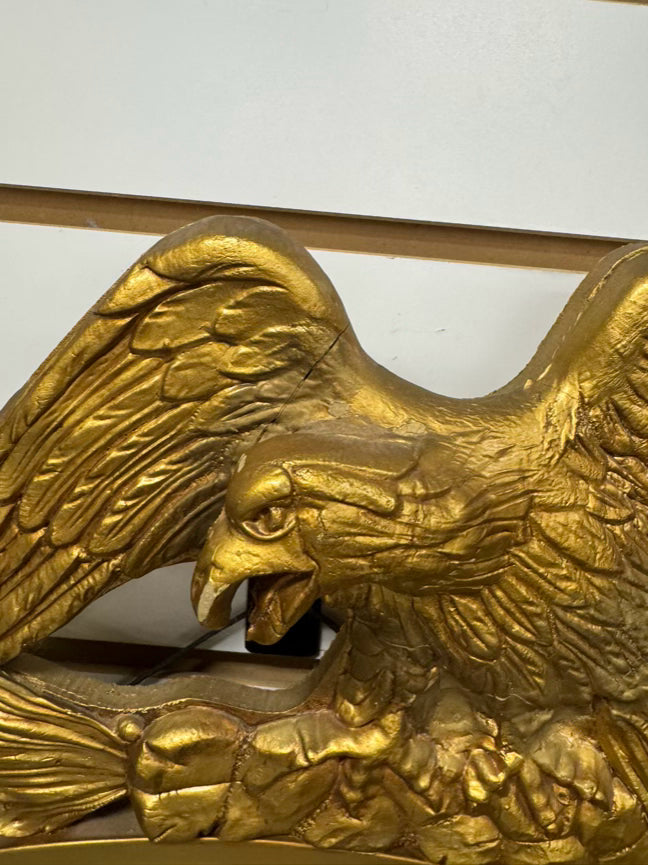 STROUPE MIRROR CO. Gold Wood Federal Eagle Convex Mirror