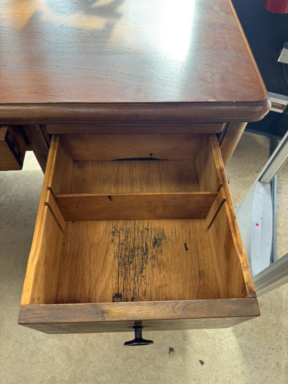 ANTIQUE Wood 3-Drawer Desk