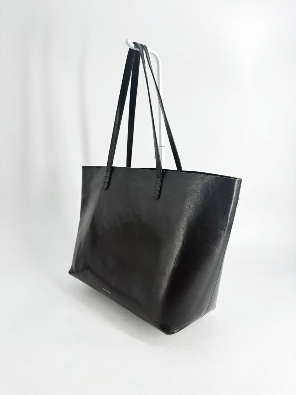 MANSUR GAVRIEL Black Leather Tote Bag w/ Small Zipper Pouch