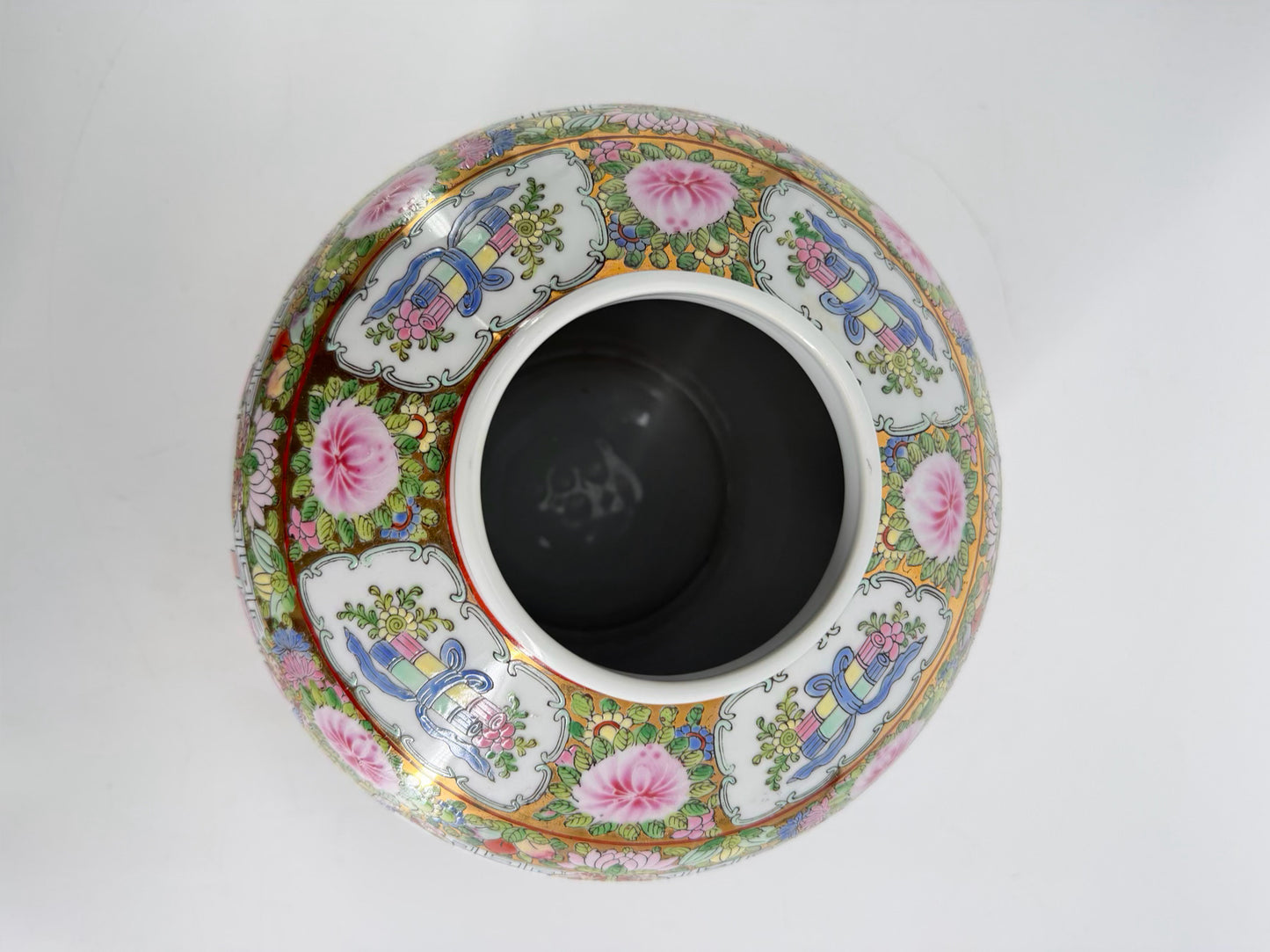 Pink, White & Green Porcelain Famille Rose Ginger Jar