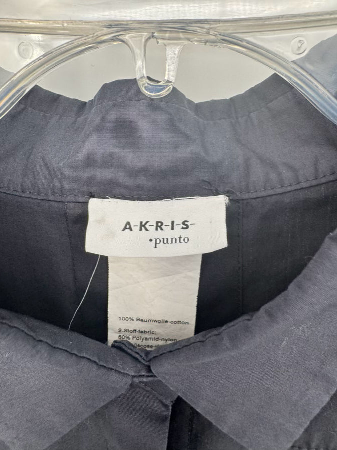 AKRIS Size 18 Black Patches Blouse