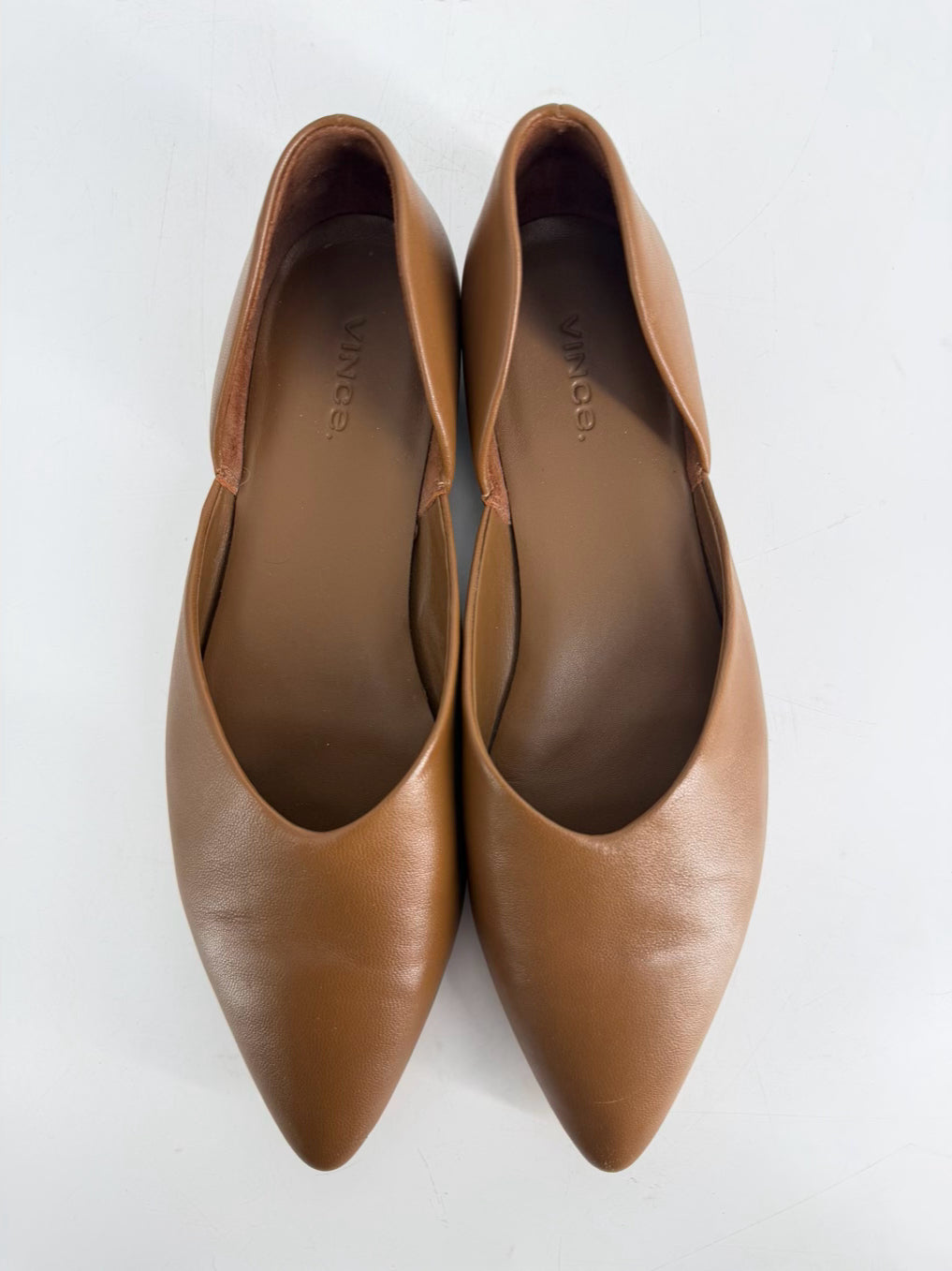 VINCE Size 8.5 Chestnut Leather Mules