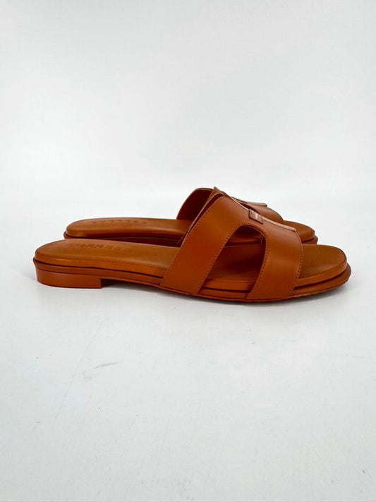 EMPRESS Size 43 Cognac Leather Sandals