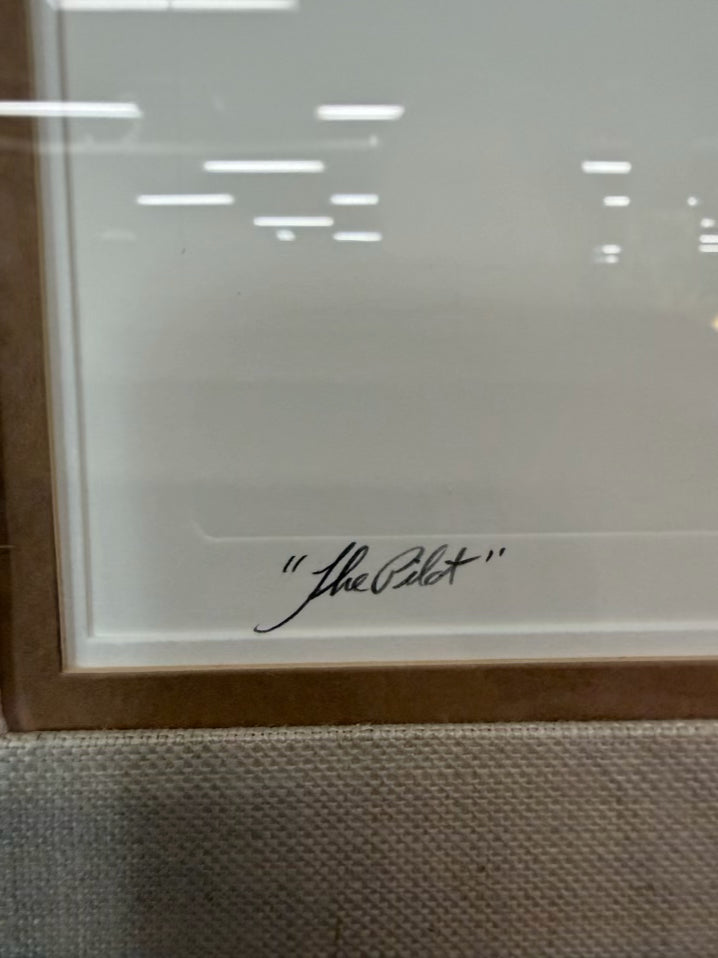 SIGNED BOB TIMBERLAKE The Pilot Print #3126/4621 In Brown Frame